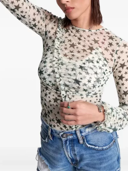 Bluzka One Teaspoon z nadrukiem szara