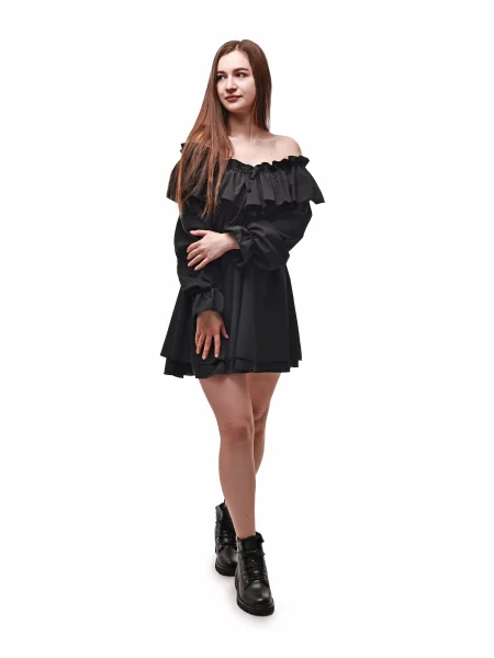 Сукня міні POLIN LINE софтшел чорний