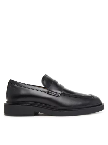 Polobotky Calvin Klein Sq Rubber Band Loafer Wax Lth černá