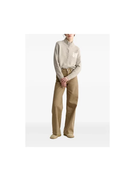 Kardigan Maison Kitsune wełniany szary