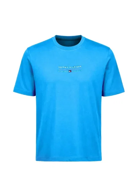 Tricou Tommy Hilfiger cu broderie albastru