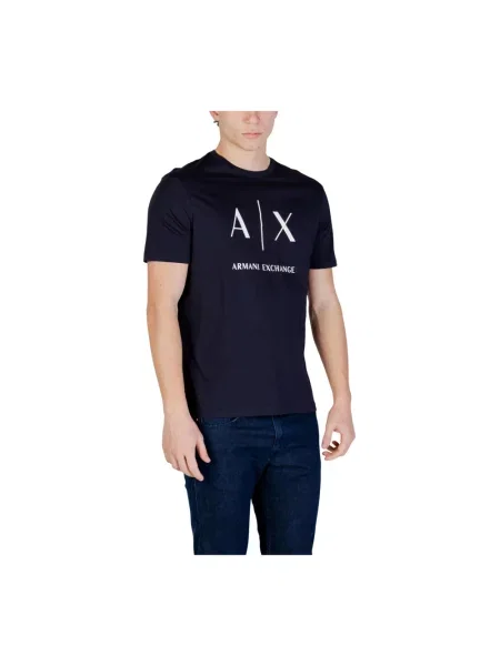 Koszulka Armani Exchange z okrągłym dekoltem niebieska