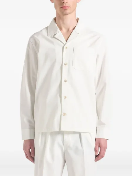Lněná s límcem košile Manière De Voir bílá