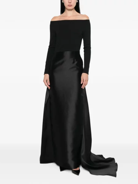 Rochie maxi Solace London cu umerii deschiși negru