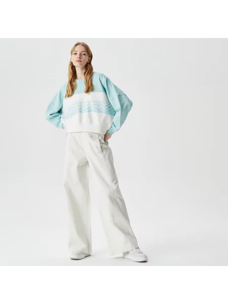 Lacoste толстовка Colorblock з круглим вирізом біла