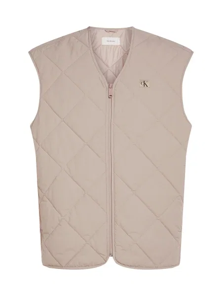 Calvin Klein Jeans Brezrokavnik bež črna