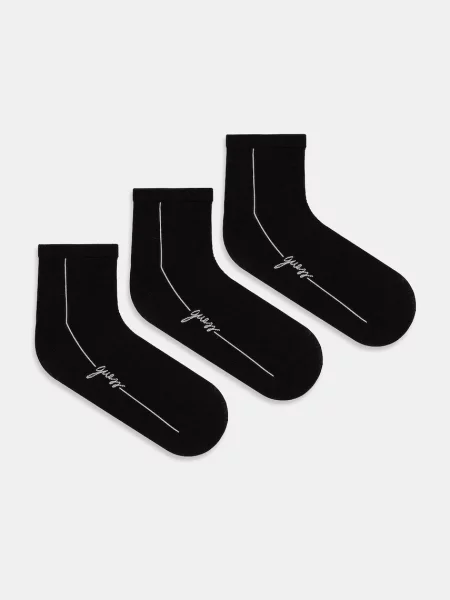 Чорапи Guess 3 чифта черно