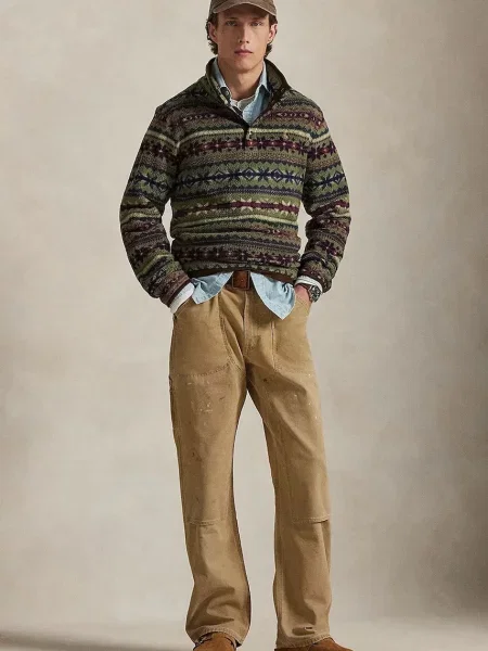 Флисовый свитер Polo Ralph Lauren бежевый