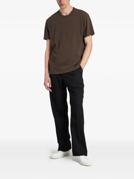 Scurt tricou James Perse cu decolteu rotund maro