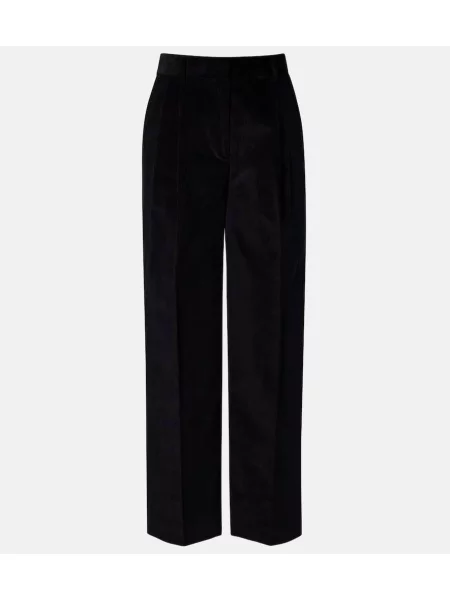 Pantaloni Toteme de catifea cord plisate negru