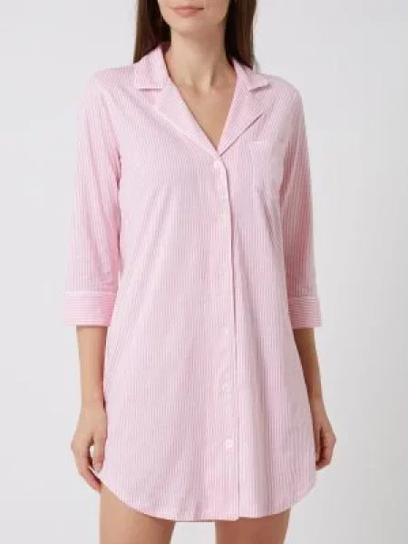 Koszula nocna ze wzorem w grochy Lauren Ralph Lauren różowa