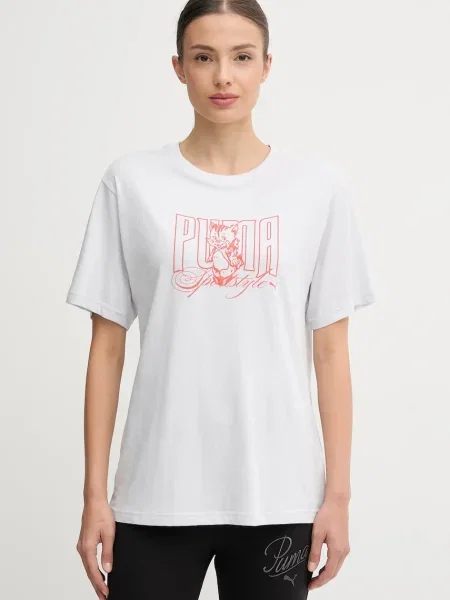 Тениска Puma дамска сиво бяло