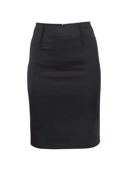Fustă tip creion La Perla cu perle negru