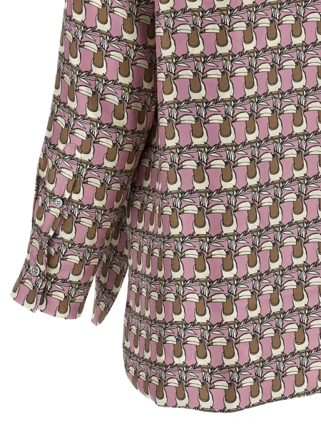 Cămașă Max Mara cu imagine cu imprimeu geometric roz