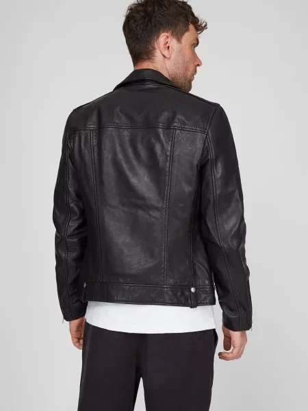 Кожаная куртка Allsaints черная