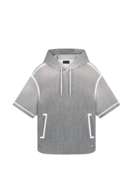 Scurt hanorac cu glugă Emporio Armani gri