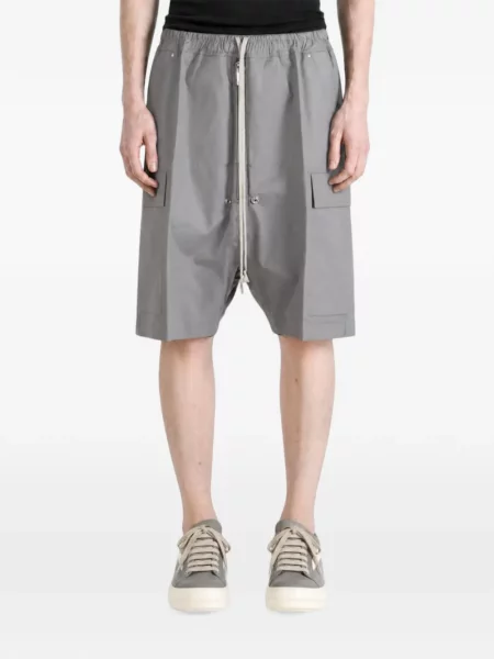 Pantaloni scurți cargo Rick Owens cu cordon gri