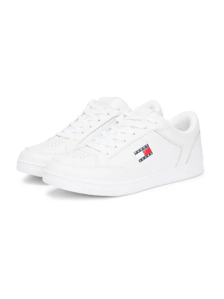 Tommy Jeans Rövid szárú sportcipők tengerészkék / piros fehér