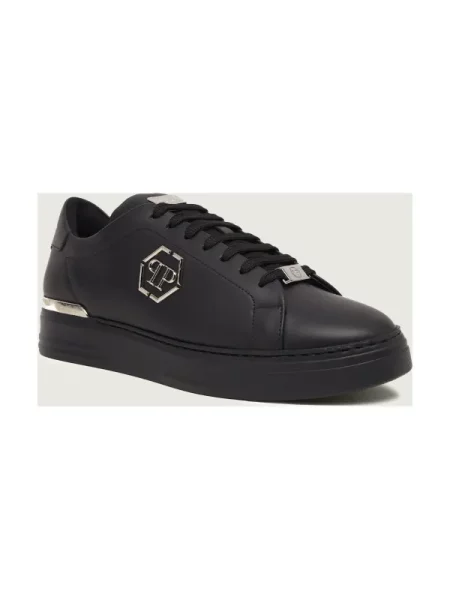 Philipp Plein De piele teniși negru