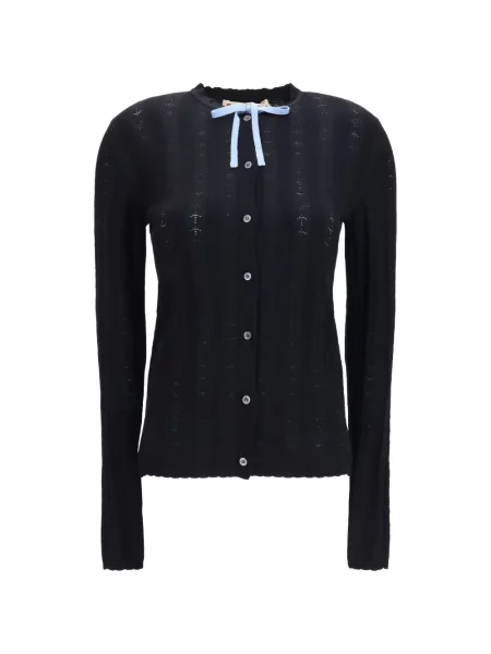 Cardigan Marni cu funde tricotate negru