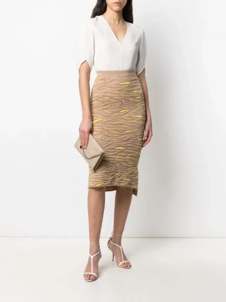 Megztas sijonas Stella Mccartney ruda