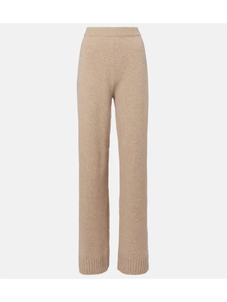 Pantaloni de trening Tory Burch de lână bej