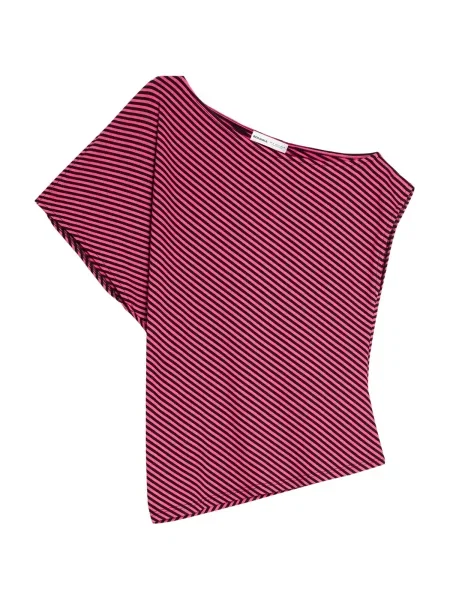 Bershka Majica svetlo roza črna