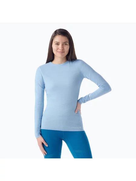 Termo tričko longsleeve Smartwool Intraknit Thermal Merino Baselayer Crew serene blue / white bílé