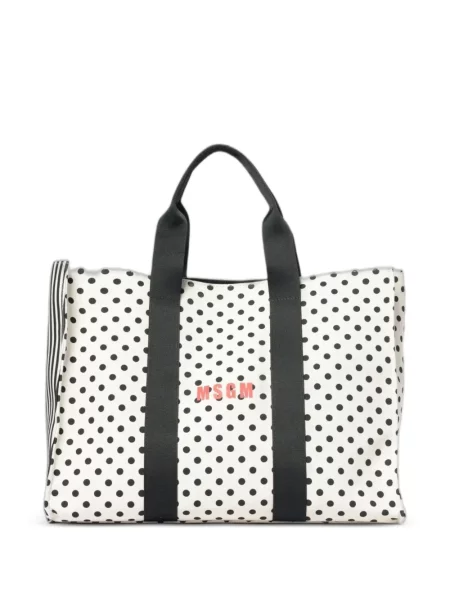 Geantă shopper Msgm cu buline alb