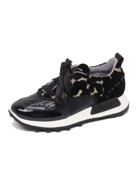 Welurowe sneakersy Barracuda czarne