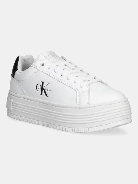 Маратонки Calvin Klein Jeans BOLD FLATF LOW LACE LTH бяло