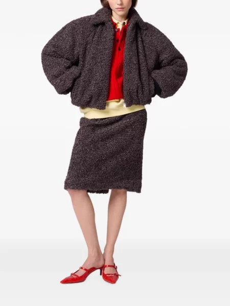 Bouclé fustă midi Msgm maro