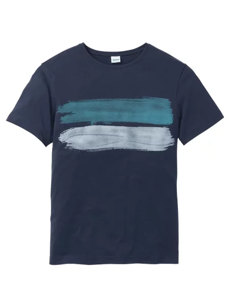 T-shirt z czystej bawełny organicznej niebieska