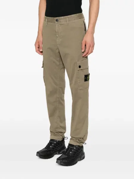 Pantaloni Stone Island cu strasuri verde