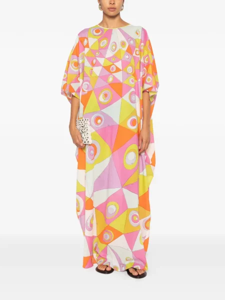 Rochie maxi Pucci cu imagine roz