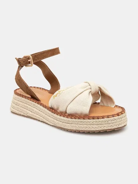 Сандали Pepe Jeans KATE BASS с платформа бежово