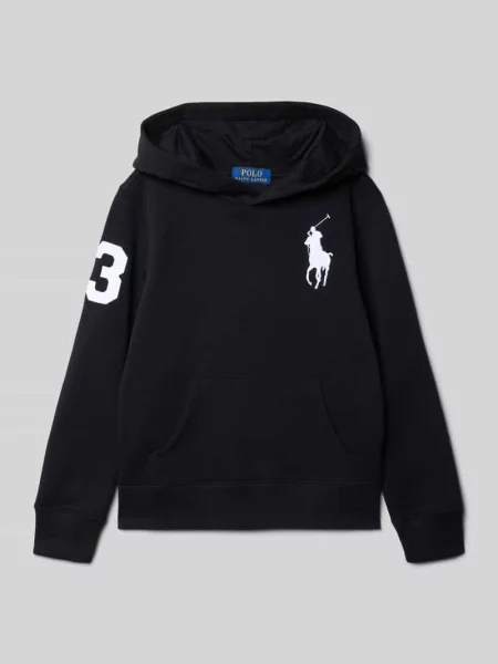 Bluza z kapturem i wyhaftowanym logo Polo Ralph Lauren Teens czarna