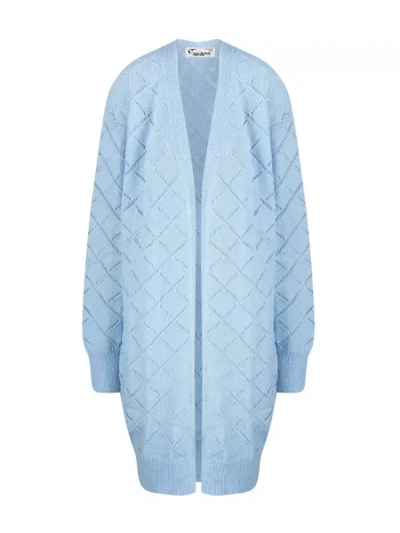 Cardigan Pri ajurat lung albastru