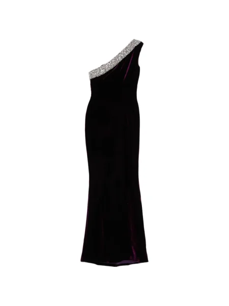 Rochie Saiid Kobeisy de cristal cu un umăr gol de costum violet
