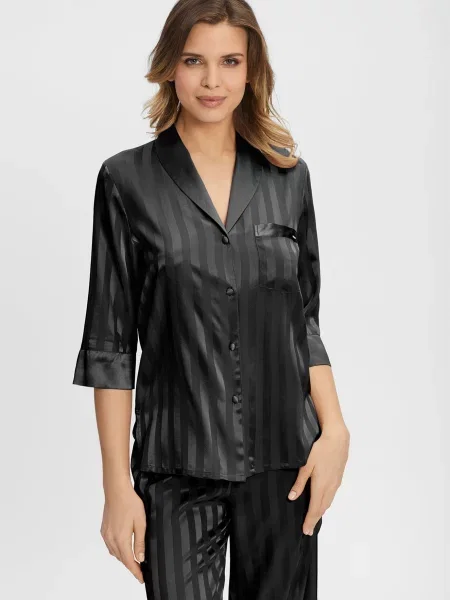 Шовкова смугаста сорочка Marc&andre чорна