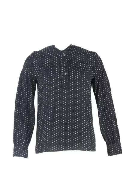 Bluză A.p.c. cu buline cu mâneci lungi lungă negru