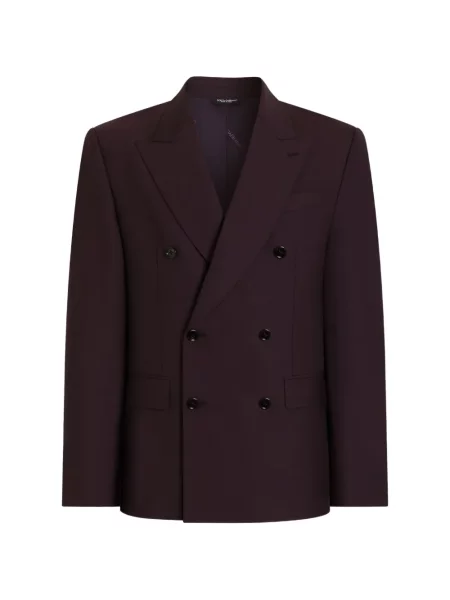 Geacă Dolce & Gabbana de lână cu două rânduri de nasturi violet