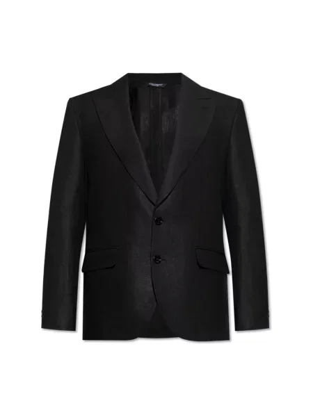Lniana marynarka Dolce And Gabbana czarna