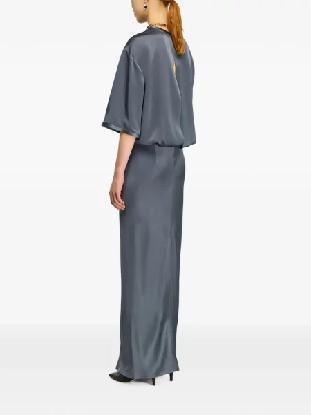 Scurt rochie maxi Semicouture din satin albastru