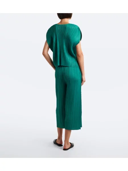 Pantaloni Pleats Please Issey Miyake verde