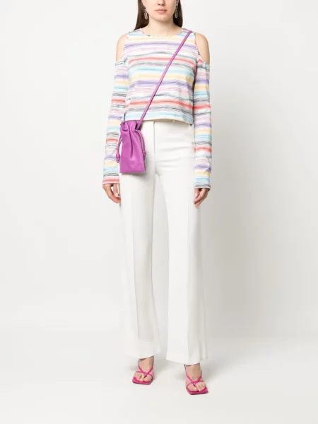 Dryžuotas megztas raštuotas palaidinė be rankovių Missoni geltona