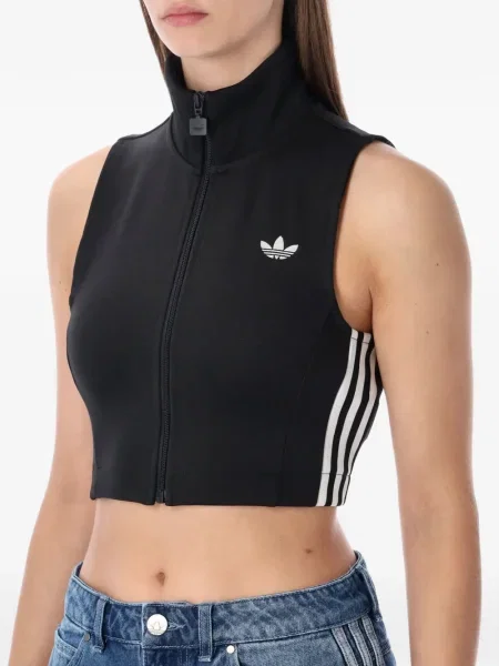 Pruhované krajkové pruhované tričko Adidas s vázáním šedé