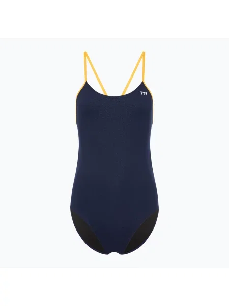 Jednodílné plavky TYR Hexa Cutoutfit navy/gold zlaté