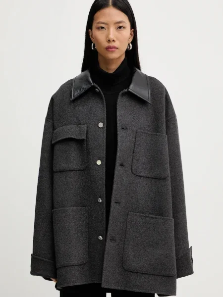 Jakna s primesjo svile Nanushka CAMILO siva