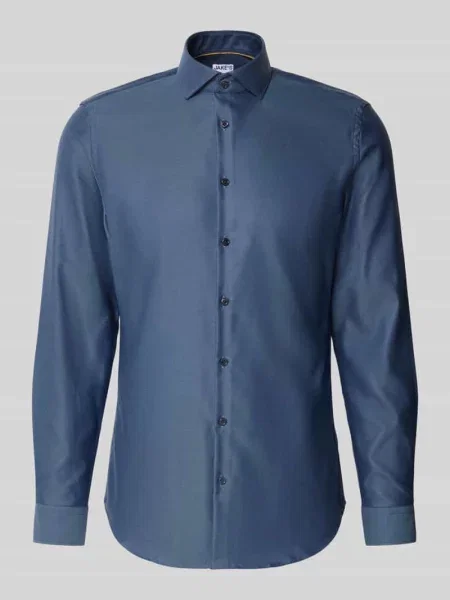 Koszula biznesowa o kroju slim fit i jakości premium Jake*s granatowa